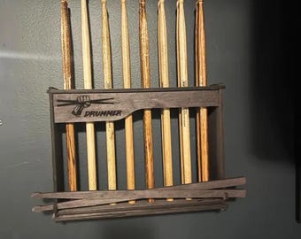Drumstick-Halterung aus Holz, Drumstick-Aufbewahrungsständer, Drumstick-Regal, Wandhalterung, Drumstick-Organizer, Drumstick-Aufbewahrungsregal, Geschenkständer für Schlagzeuger