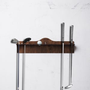 Golf club holder custom, Golf ball display rack, Golf club wall mount wood, Golf club storage shelf, Golf club organizer, Golf rack for wall