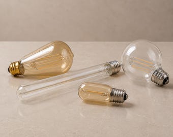 Edison-Glühbirne, bernsteinfarbene LED-Glühbirne, Vintage-Edison-Glühbirne, Edison-Glühbirne, dekorative Glühbirne, kugelförmige Edison-Glühbirne, röhrenförmige Edison-Glühbirne