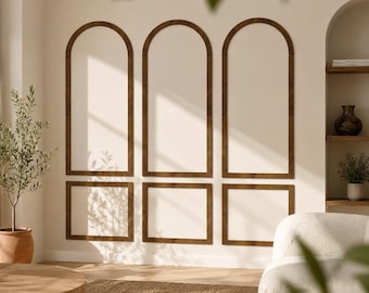 Panneau mural en bois voûté, mur d'accent en bois, décoration murale en arche en bois, kit de moulure murale en bois, panneau décoratif en arche, ensemble de panneaux muraux, décoration murale