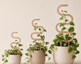 Enrejado de madera para plantas, enrejado para plantas de interior, soporte para plantas de interior, enrejado para pothos, estaca de madera para plantas, enrejado pequeño para plantas, decoración de plantas estilo MCM