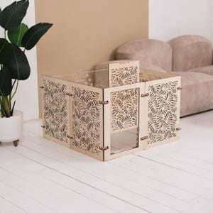 Parque de madera para perros, Parque de acrílico para mascotas, Muebles modernos para jaulas de perros, Puerta independiente para perros, Perrera de interior para perros, Valla para perros con paneles, Jaula para perros