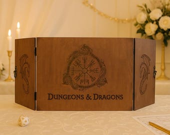 Dungeon Master Screen Magnetic, Personalized DM Screen DnD, Engraved Dungeon Screen, Custom Wooden Dnd Screen, DnD Game Master Gift