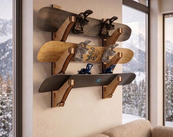 Soporte de pared para snowboard, Soporte para snowboard, Montaje para snowboard, Colgador de snowboard, Soporte de pared para esquí, Almacenamiento de snowboard, Decoración para cabaña de esquí, Almacenamiento de tablas