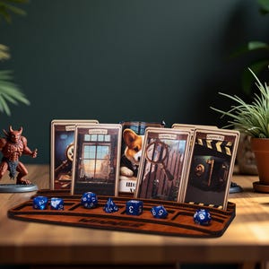 Brettspiel Kartenhalter, Personalisierte Holzbrettspiel Aufbewahrung, Holz Organizer für Brettspiel, Würfelschale, Spielkartenständer, Tokenhalter Set