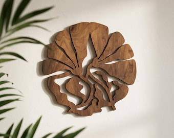 Arte mural de mediados de siglo, arte mural botánico, arte mural de madera grande, arte mural MCM, decoración mural bohemia, decoración para encima de la cama, arte mural Japandi, decoración para el hogar MCM