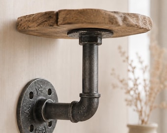 Industrielle Regalhalterung, Rohrregalhalterung, rustikale Regalhalterung, schwebende Regalhalterung, Steampunk-Regalhalterung, DIY-Regalhalterungen
