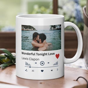 Custom Music Mug – Personalized Song & Photo Mug, Spotify Style Gift, Couple Mug for Anniversary or Birthday