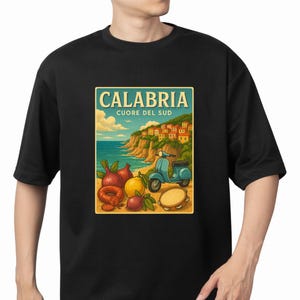Calabria Pride T-Shirt, Travel Souvenir Calabria-Themed T-shirt, Gift for Italian Expats, Gift for Friends, Italy Love Apparel