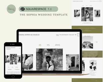 Wedding Website Template for Squarespace – Elegant & Modern Design | Digital Download