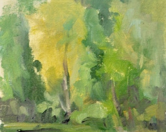 Plein air Landscape, Wooded area with lake, Radnor Lake