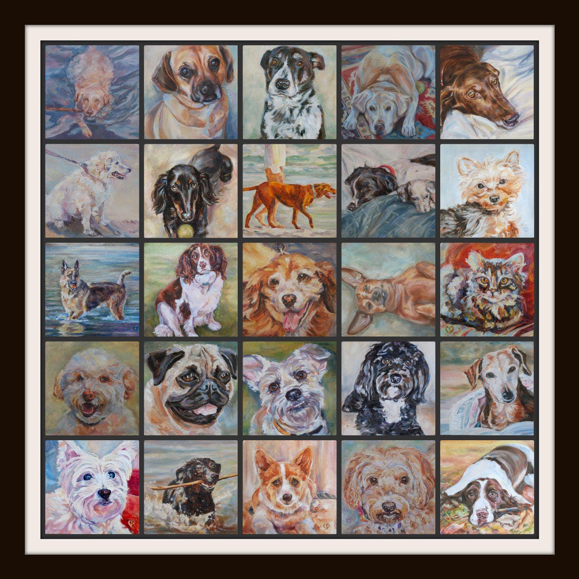 Custom Pet Portrait Paint My Pet Dog Painting Paint My Pet Etsy