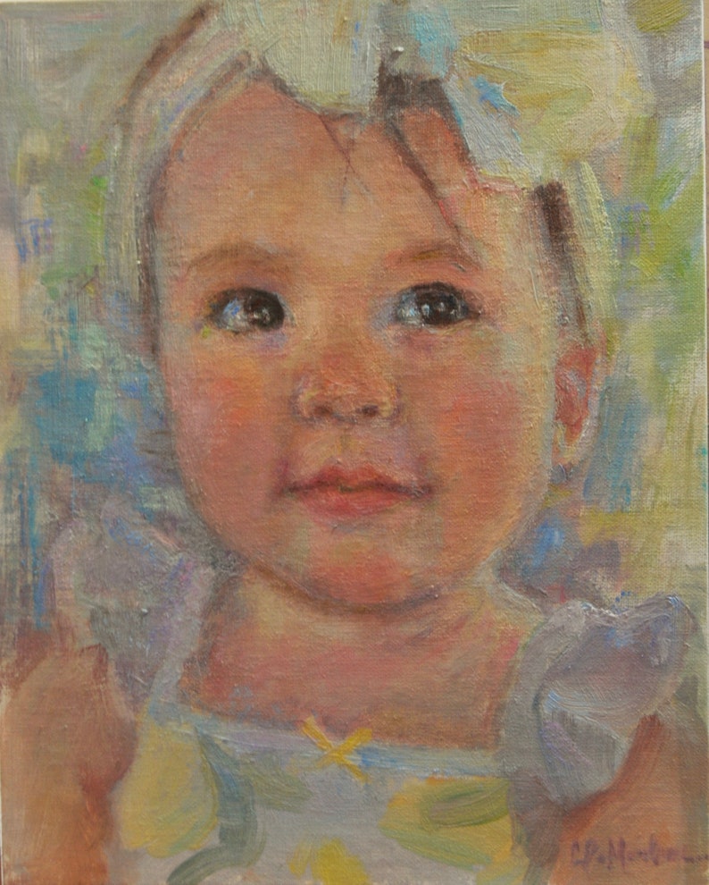 Custom Child Portrait, Custom portrait kid, Portrait of Children, Head and shoulders portrait, Gift Idea, Paint my photo, group commission image 9