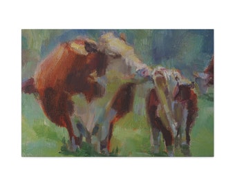 Copy of Canvas Gallery Wrap, Hereford cows, Mom and Calf, Print