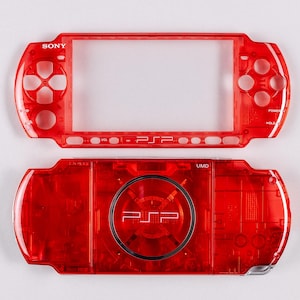 DIY Clear Red Shell with Buttons PSP 3000