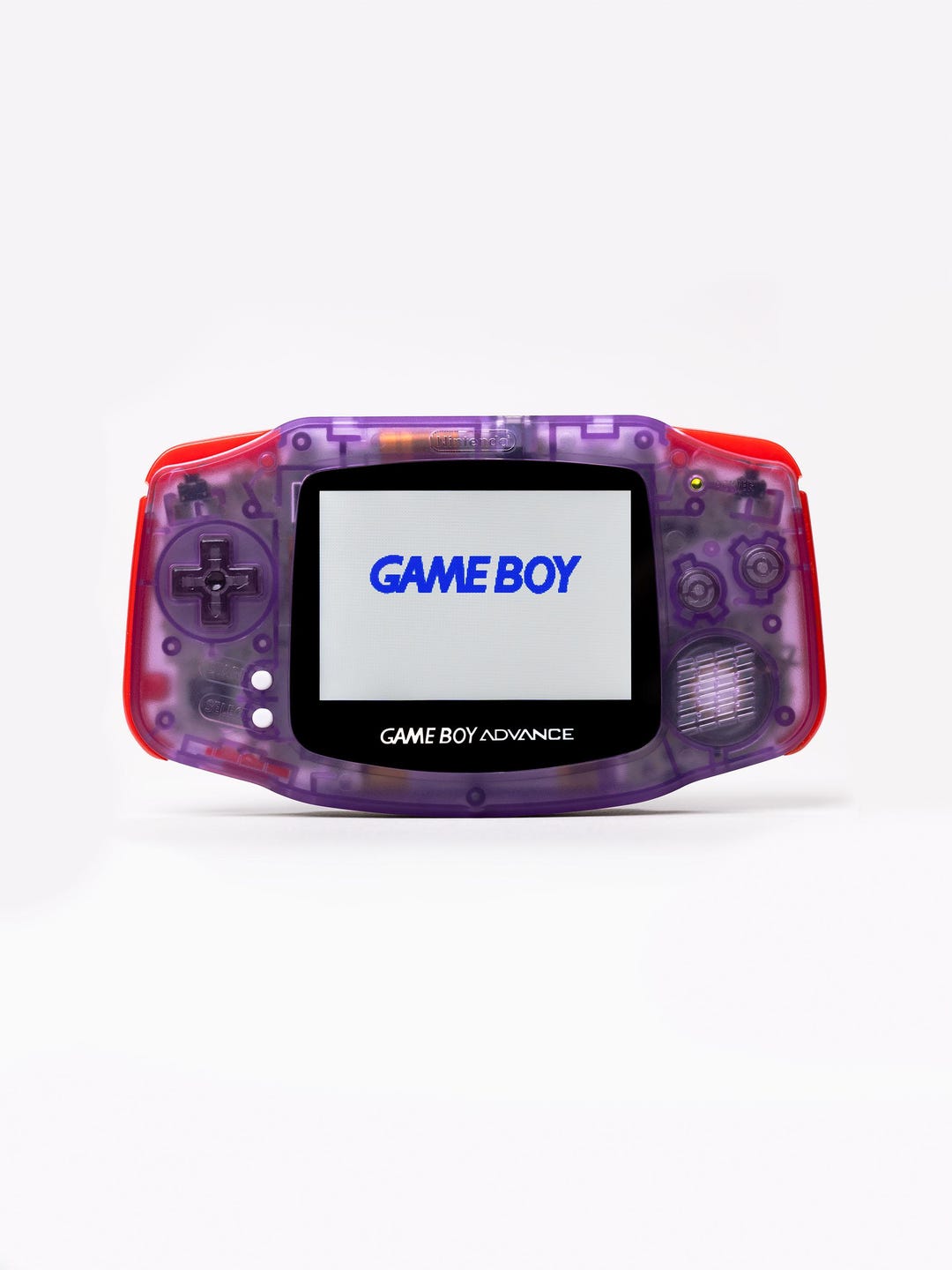 Game Boy Advance personalizado roxo atômico com tela IPS e carregamento ...