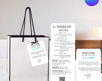 Editable Wedding Welcome Bag Bundle - Instant Download