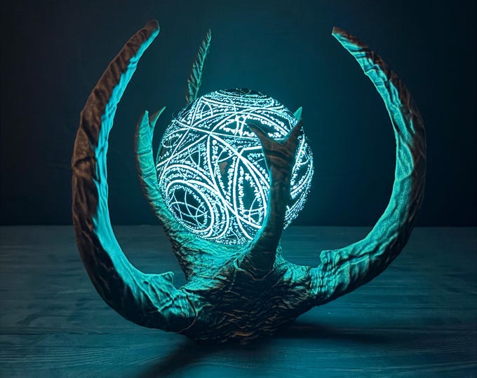 Eye of Magnus Replica, Glowing Artifact with a Stand, Arcane Magic Sphere, Glowing Fantasy Prop, Home Decor