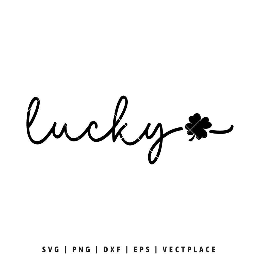 Lady Luck In Cursive Lucky SVG With Shamrock | St Patricks Day Cursive Cut File - Etsy