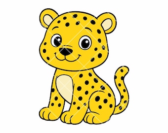 Cheetah SVG PNG | Cute Safari Animal Clipart for Cricut & Silhouette