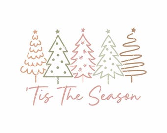 Dit is het seizoen SVG-png-bestand | Minimalistisch kerstboomontwerp voor de Cricut en Silhouette