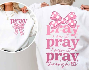 Pray On It Coquette Bow SVG, Christian SVG