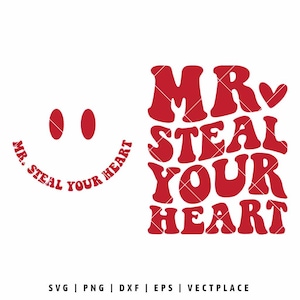 Mr Steal Your Heart SVG | Pojkars Alla hjärtans dag-klippfil för Cricut