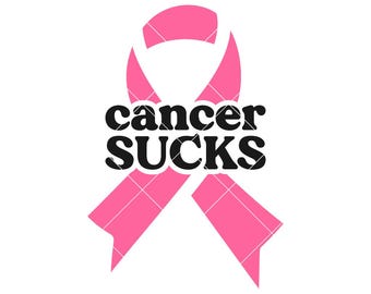 Cancer suger SVG: Bröstcancermedvetenhetsband (digital nedladdning)