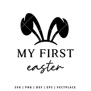 Min första påsk SVG | Baby påsk SVG | Kaninöron SVG | Baby Onesie Design | Cricut Cut-fil