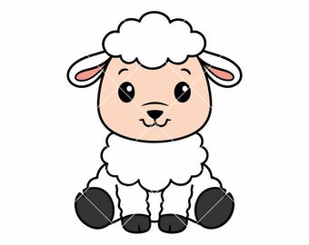 かわいい羊のSVG PNG | CricutとSilhouette用の動物農場クリップアート