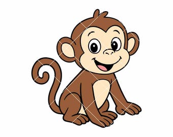 Monkey SVG PNG | Cute Safari Animal Clipart for Cricut & Silhouette
