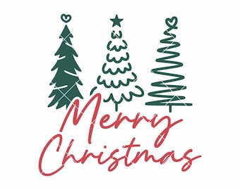 Merry Christmas SVG PNG | Christmas Tree Design for Cricut & Silhouette