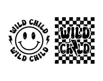 Vilt barn SVG, Smiley Face SVG