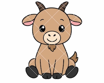 Cute Goat SVG PNG | Animal Farm Clipart for Cricut & Silhouette