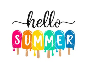Hello Summer Popsicle Drip SVG