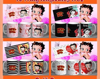 13 Mug Design Template Betty Boop Mug Sublimation Template Betty Boop Sublimate Template Design Download Betty Boop Designs