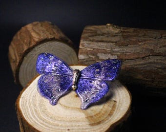 Gothic gestickte Schmetterling Brosche-Handmade Y2 Vintage Witchcore Motte Pin