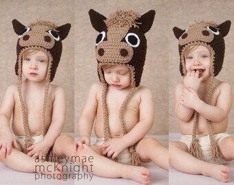 Crochet Pattern, Horse Hat, Unicorn Hat