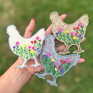 Floral Chicken Freshie, Car air freshener, Car Scent, Air Freshener