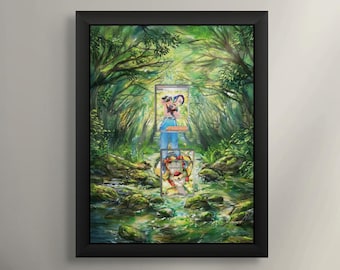 Perrin & Hisuian Growlithe Extended Art Display [High Definition] – Premium Shadowbox for Raw or Graded Cards | Twilight Masquerade Decor