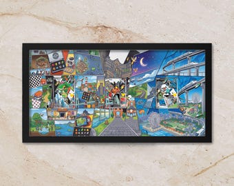 Unova First Partners Starters Panoramic Art Shadowbox | 11x22 Gen 5 Extended Art Display Frame