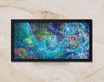 Greninja Froakie Frogadier Chaos Rising Frame Display | Pasuje do kart Raw i Graded o wymiarach 5x14 lub 11x22