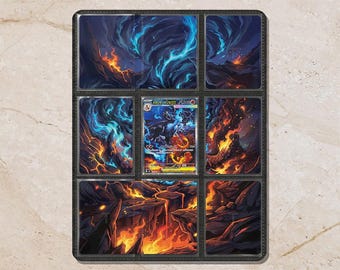 Mega Charizard X ex Custom Binder Extended Art Page Insert | 9-Card Michi Style Panoramic TCG Layout (Digital Download)