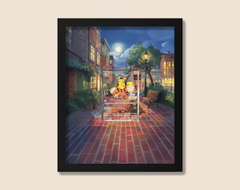 Detective Pikachu Growlithe Display Frame – Pokémon Card Art | 8x10 Frame for Raw or Graded Cards