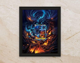 Mega Charizard X Display [High Definition] – Phantasmal Flames Extended Art Shadowbox | Premium Frame for Raw or Graded Cards
