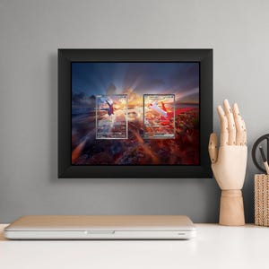 Marco de exhibición Latios y Latias – Dúo Pokémon Surging Spark / Marco de 8x10 para cartas sin procesar o clasificadas imagen 1