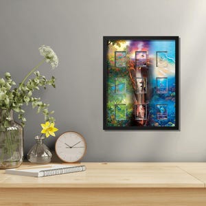 Charizard Blastoise Venusaur 151 Complete 9-Card Evolution Frame Display | Fits Raw & Graded Cards (16x20")