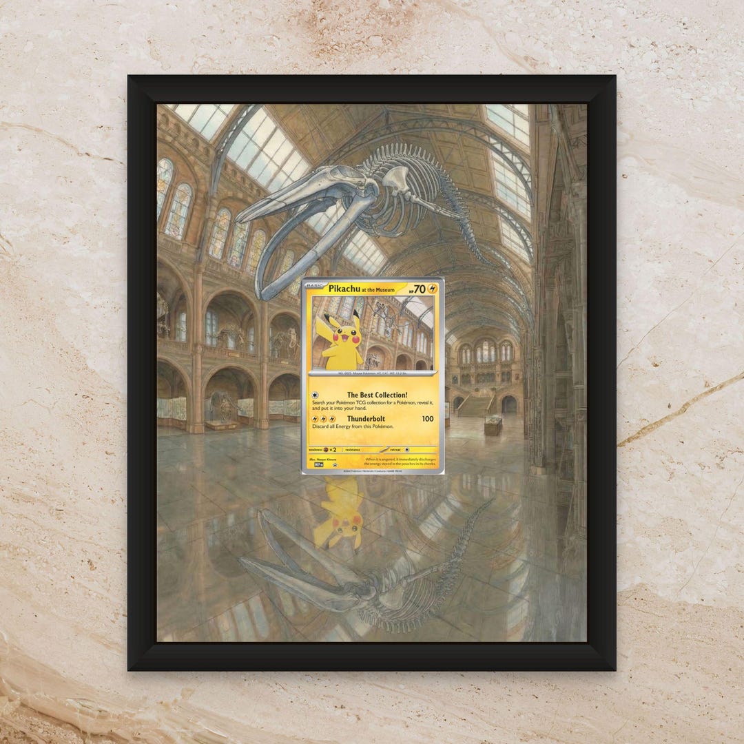 Pikachu at the Museum Extended Art Display – 16x20 Frame (raw