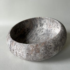 Natural Stone Serving Bowl, Marble Decorative Luxury Bowl, Handmade Travertine Fruit Bowl, Housewarming Wedding Gift, New Home Kitchen Gift