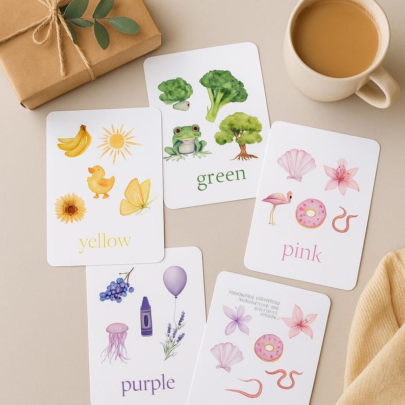 Printable Color Flashcards for Kids – Watercolor Educational Cards ...
